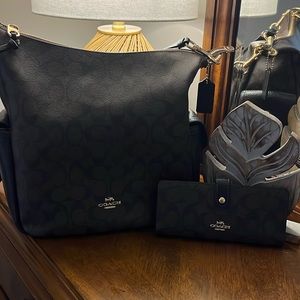 New! Large Coach Bag With Matching Brand New Wallet